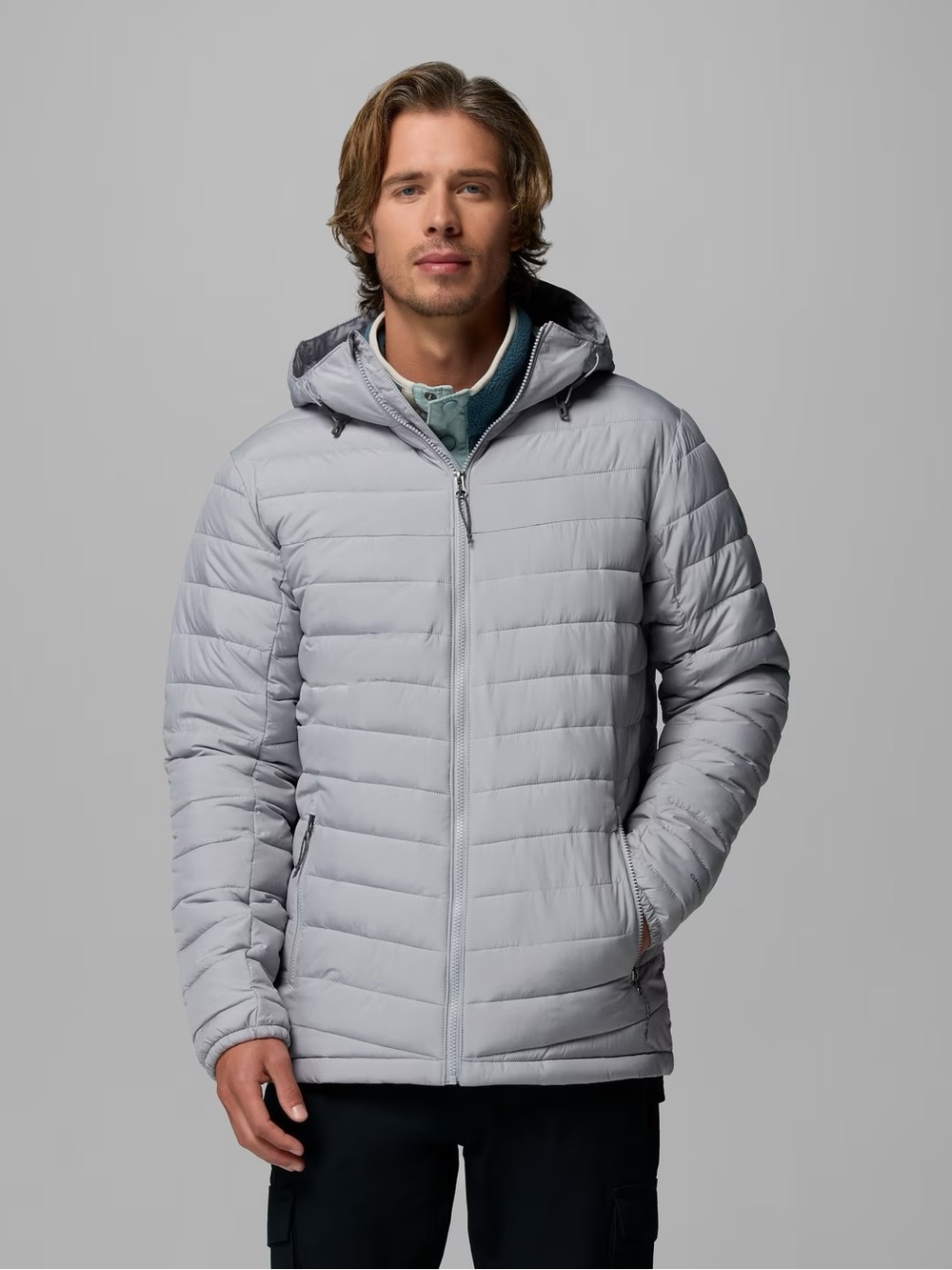Columbia Men's Slope Edge Hooded Insulated Jacket - Tall Gray